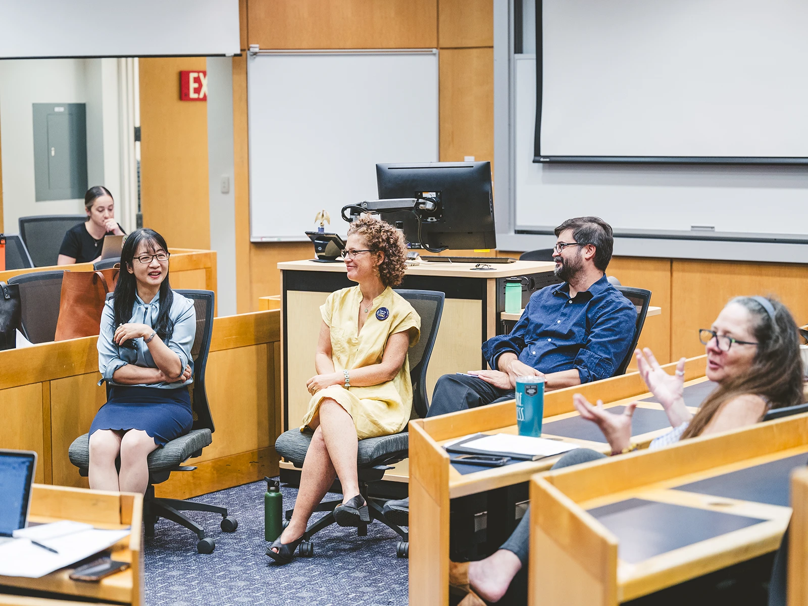 Faculty discussing in a Socratic circle