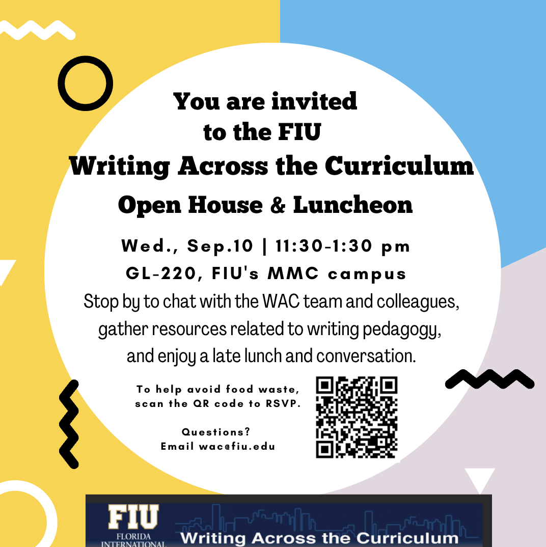 Invitation to WAC Open House on September 10 from 11:30-1:30 pm in GL-220.